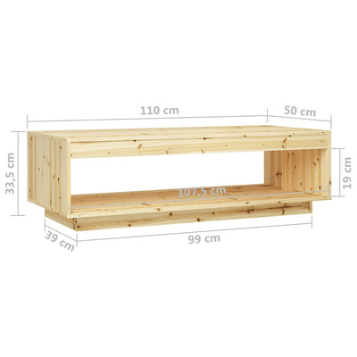 sofabord 110x50x33,5 cm massivt grantræ