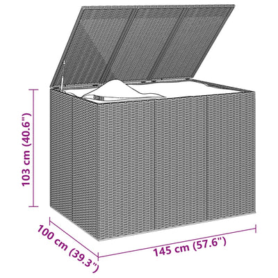 hyndeboks 145x100x103 cm polyrattan brun