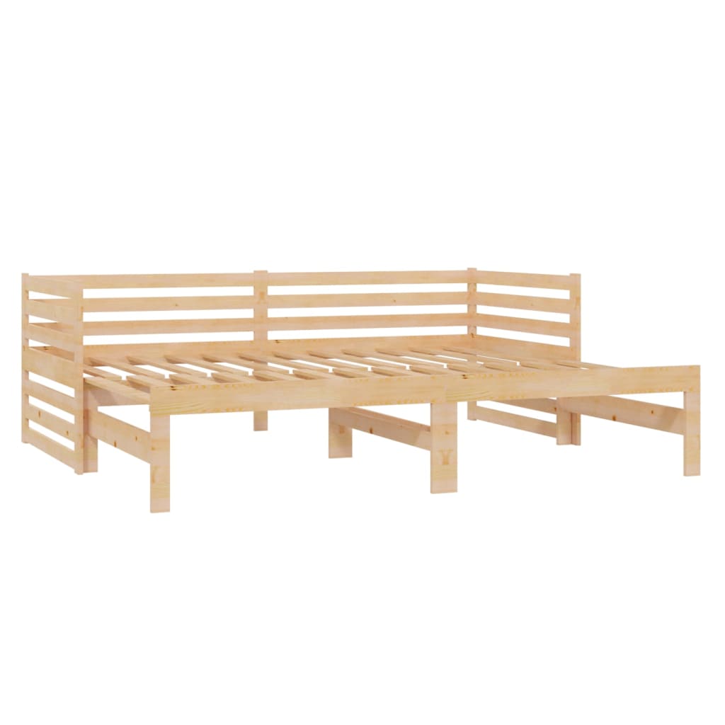 daybed med udtræk 2x(90x200) cm massivt fyrretræ