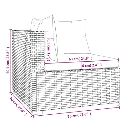 3-personers sofa med hynder polyrattan sort