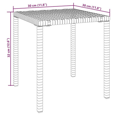 liggestole 2 stk. med bord polyrattan brun