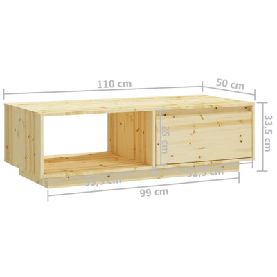 sofabord 110x50x33,5 cm massivt fyrretræ