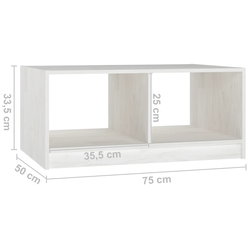 sofabord 75x50x33 cm massivt fyrretræ hvid