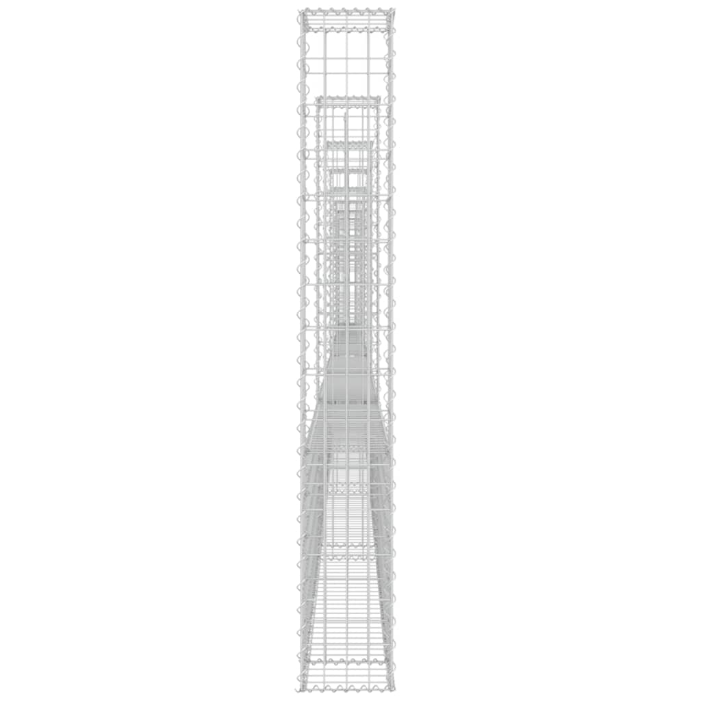 gabionkurv med 8 stolper 860x20x150 cm U-facon jern