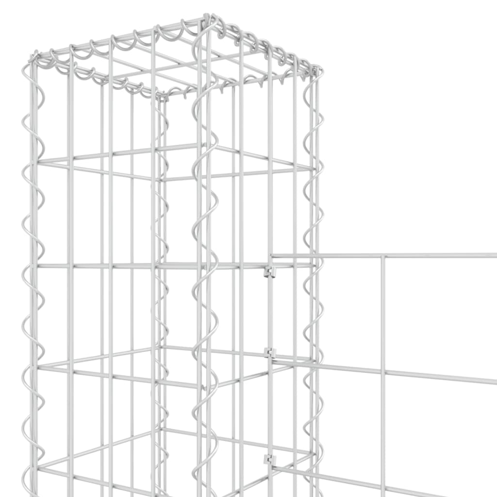 gabionkurv med 8 stolper 860x20x200 cm U-facon jern