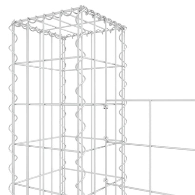 gabionkurv med 8 stolper 860x20x200 cm U-facon jern