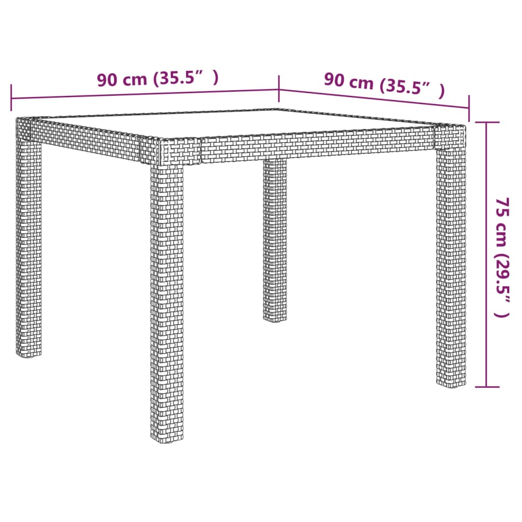 udendørs spisebordssæt 7 dele m. hynder polyrattan sort og grå