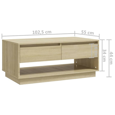 sofabord 102,5x55x44 cm konstrueret træ sonoma-eg