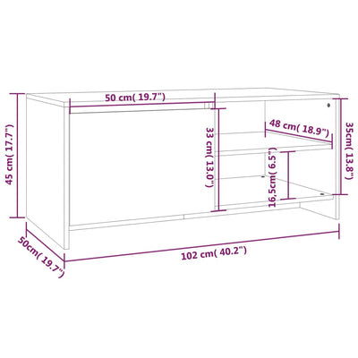 sofabord 102x50x45 cm konstrueret træ sort