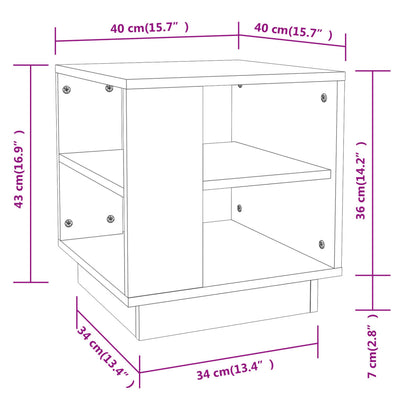 sofabord 40x40x43 cm konstrueret træ sort