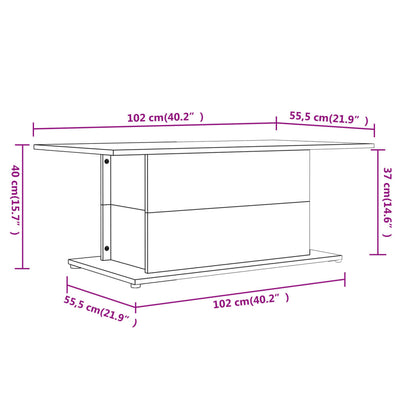 sofabord 102x55,5x40 cm konstrueret træ sort