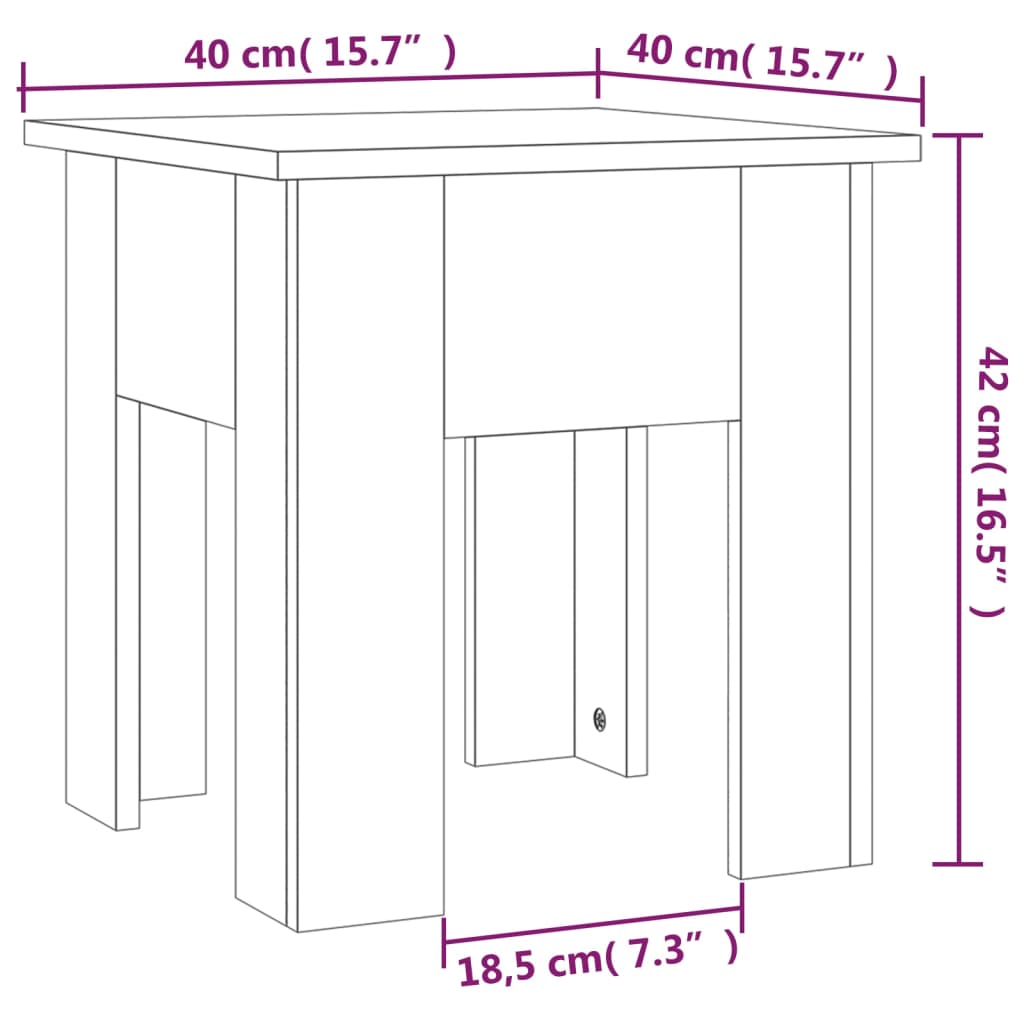 sofabord 40x40x42 cm konstrueret træ røget egetræsfarve