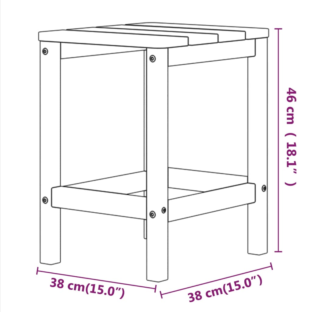 Adirondack-stole med bord HDPE hvid