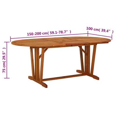 havebord 200x100x75 cm massivt eukalyptustræ