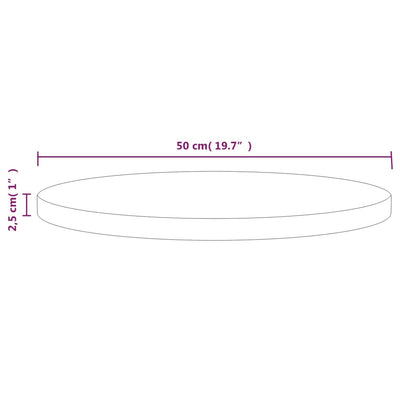 bordplade Ø50x2,5 cm massivt fyrretræ