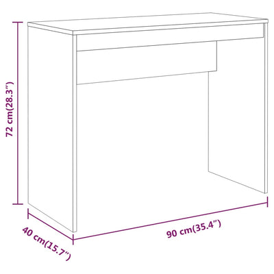 skrivebord 90x40x72 cm konstrueret træ røget egetræsfarve