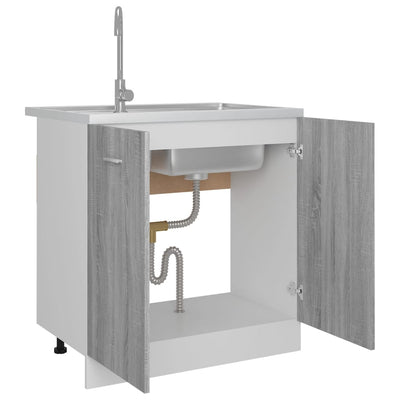 underskab til vask 80x46x81,5 cm konstrueret træ grå sonoma-eg