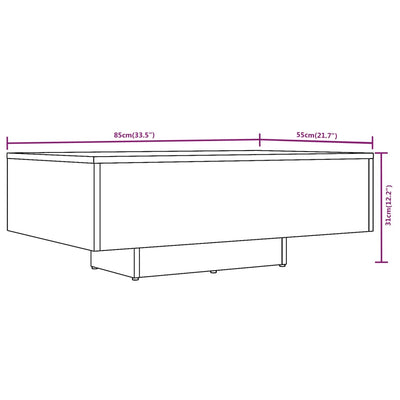 sofabord 85x55x31 cm konstrueret træ brun egetræsfarve