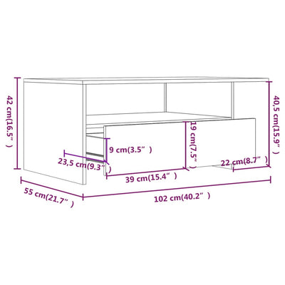 sofabord 102x55x42 cm konstrueret træ sort