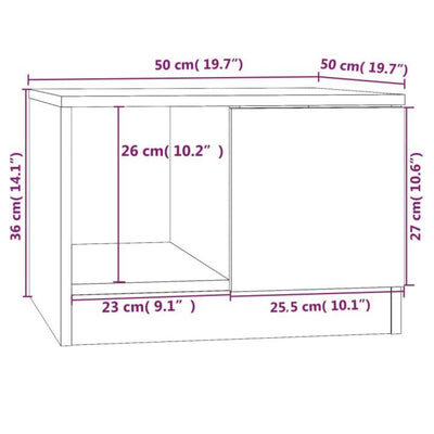 sofabord 50x50x36 cm konstrueret træ sort