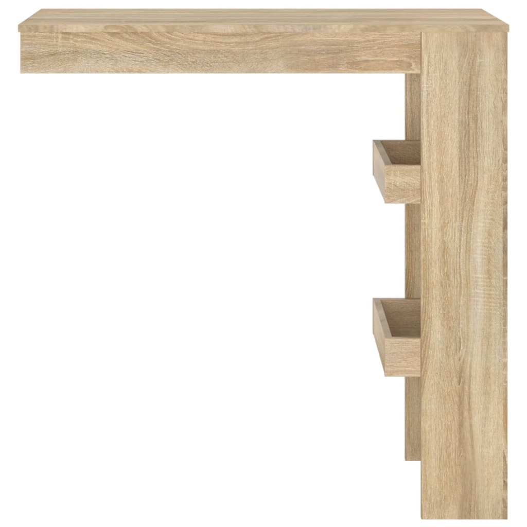 vægmonteret barbord 102x45x103,5 cm konstrueret træ sonoma-eg