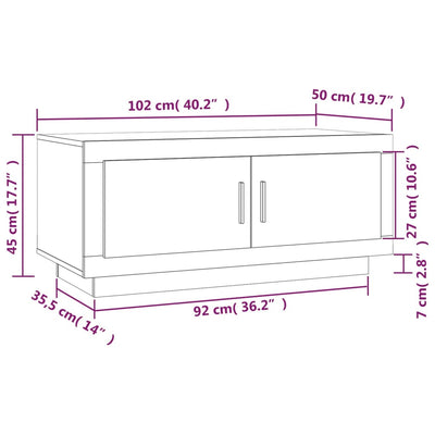 sofabord 102x50x45 cm konstrueret træ hvid