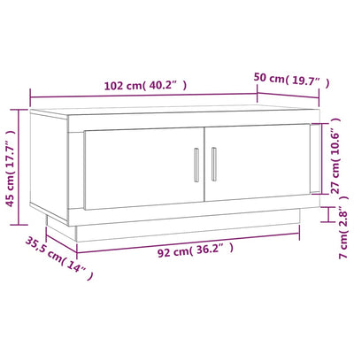 sofabord 102x50x45 cm konstrueret træ sort