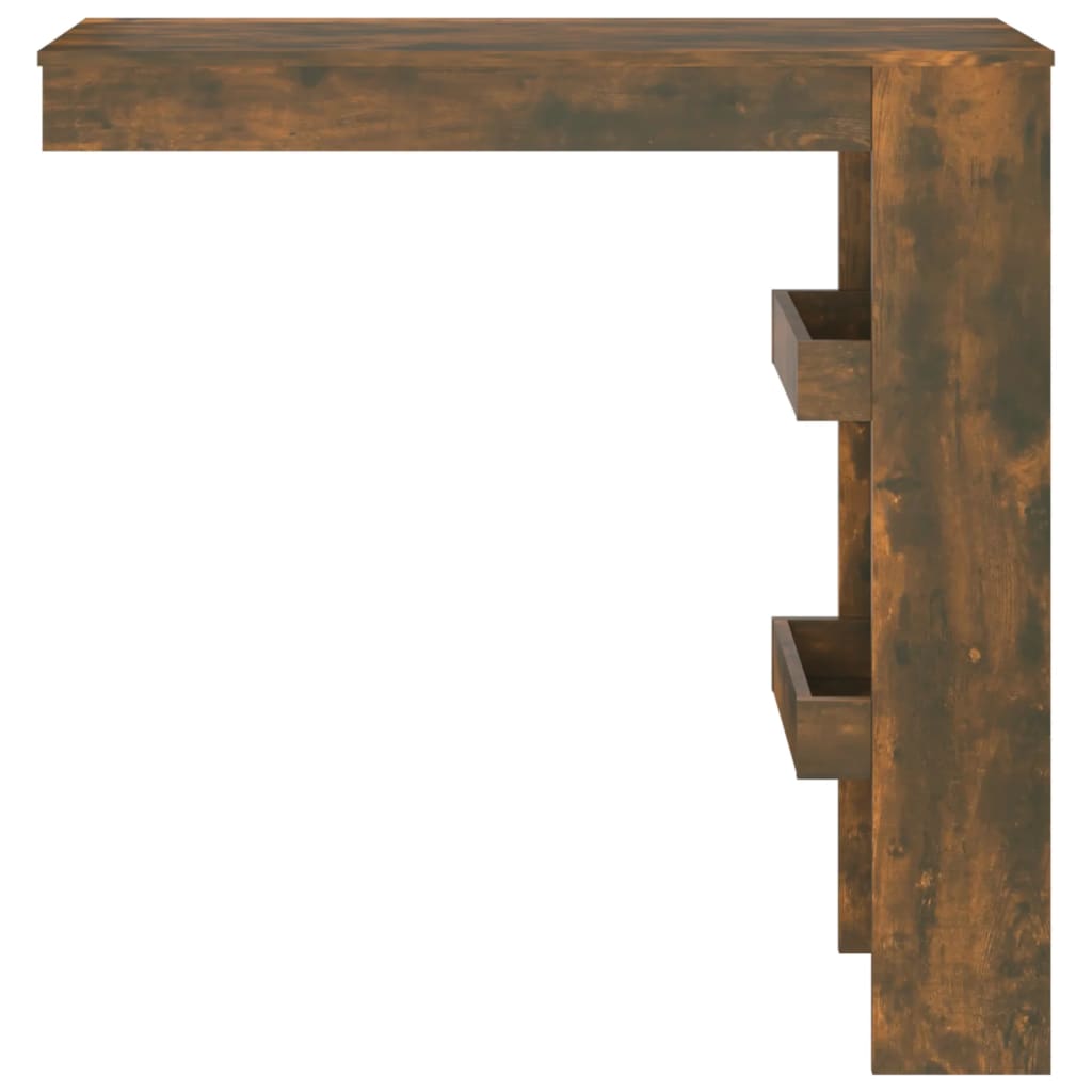 vægmonteret barbord 102x45x103,5 cm konstrueret træ røget eg