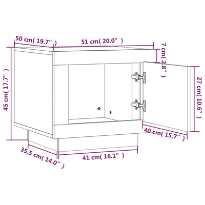 sofabord 51x50x45 cm konstrueret træ røget egetræsfarve