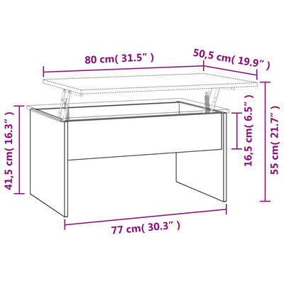 sofabord 80x50,5x41,5 cm konstrueret træ sort