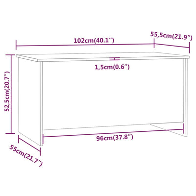 sofabord 102x55,5x52,5 cm konstrueret træ sort