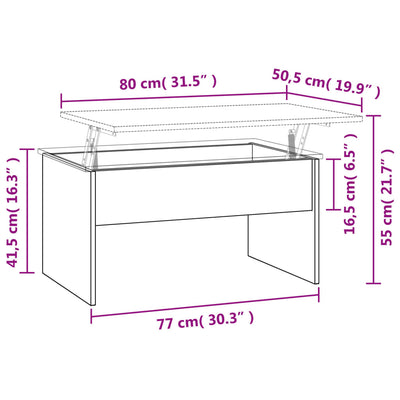 sofabord 80x50,5x41,5 cm konstrueret træ røget egetræsfarve