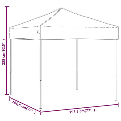 foldbart festtelt 2x2 m hvid