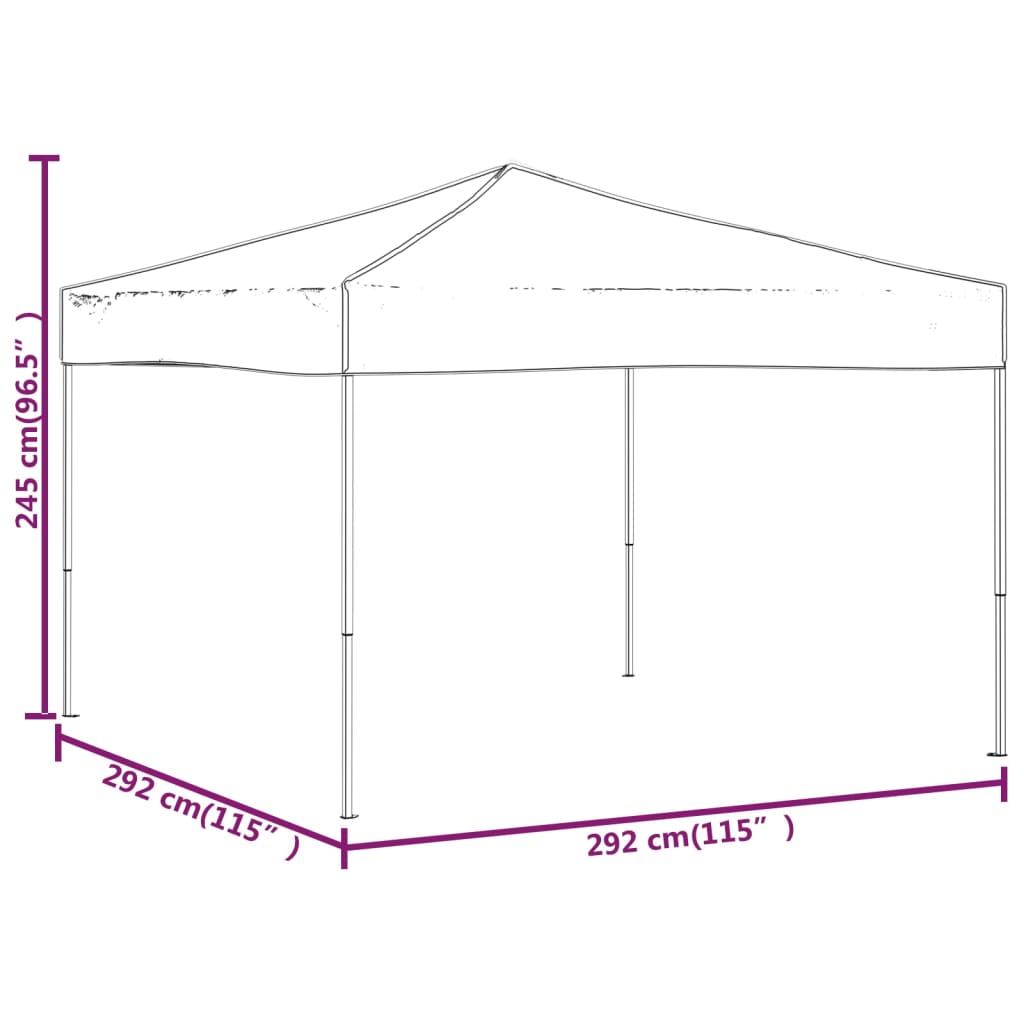 foldbart festtelt 3x3 m blå