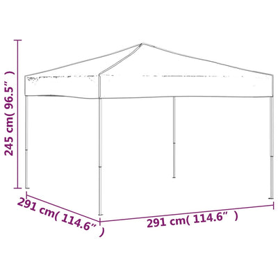 foldbart festtelt 3x3 m cremefarvet