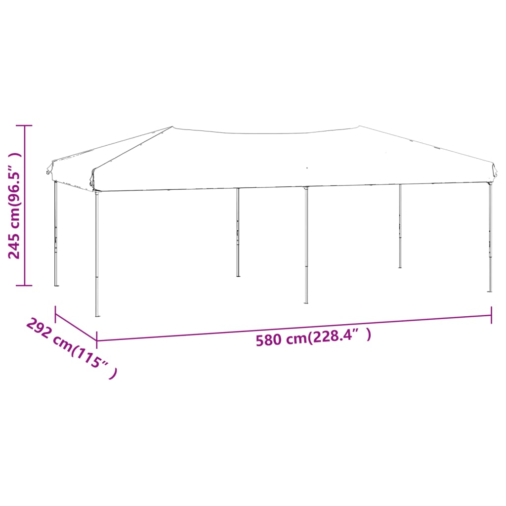 foldbart festtelt 3x6 m cremefarvet