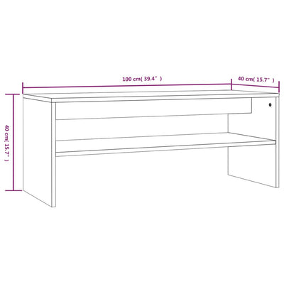 sofabord 100x40x40 cm konstrueret træ røget egetræsfarve