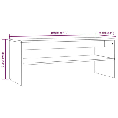 sofabord 100x40x40 cm konstrueret træ sonoma-eg grå