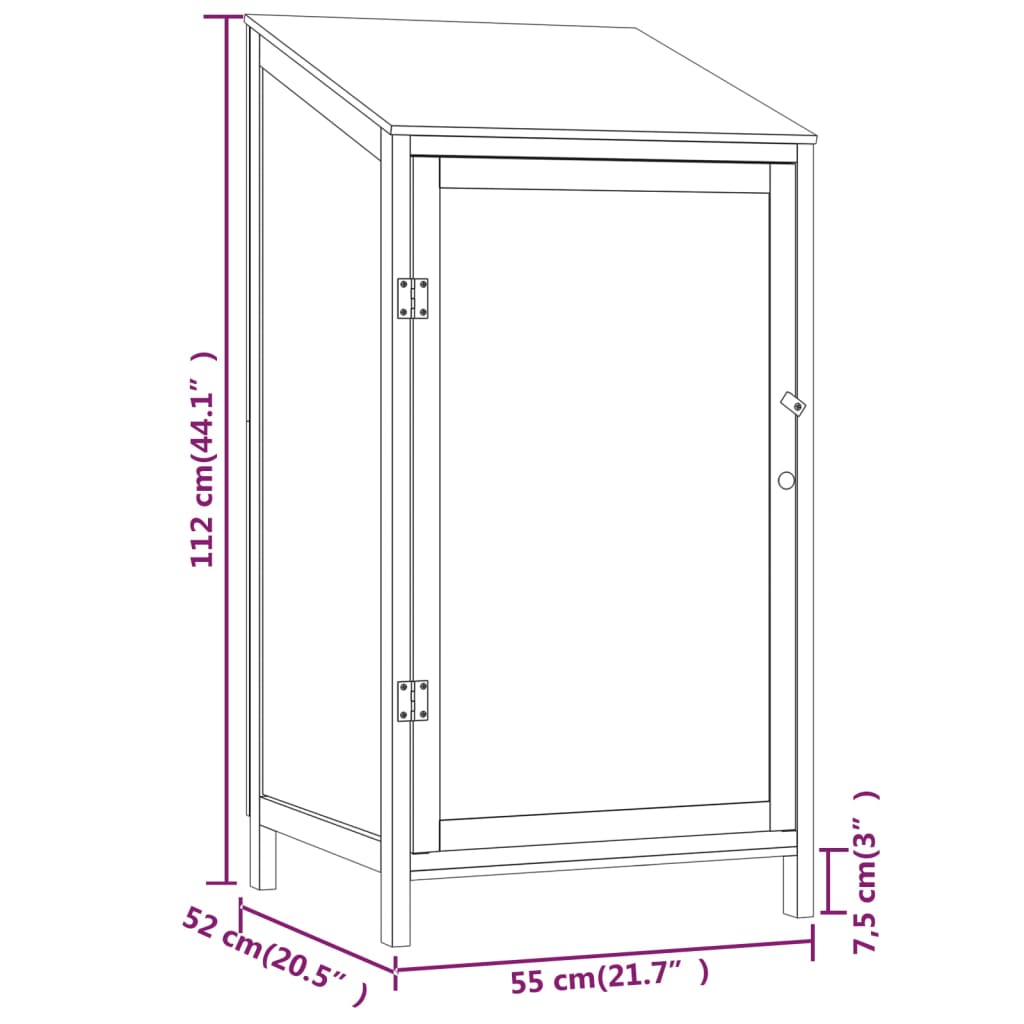 haveskur 55x52x112 cm massivt grantræ