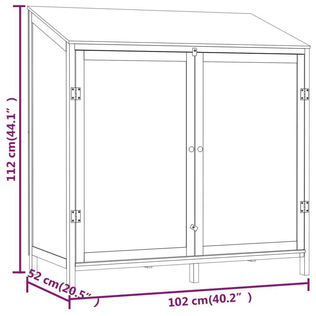 haveskur 102x52x112 cm massivt grantræ