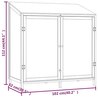 haveskur 102x52x112 cm massivt grantræ