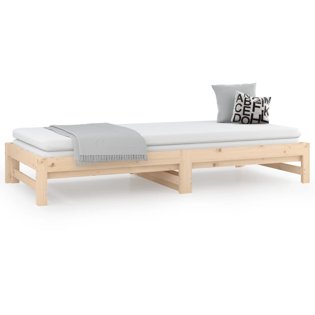 daybed med udtræk 2x(80x200) cm massivt fyrretræ