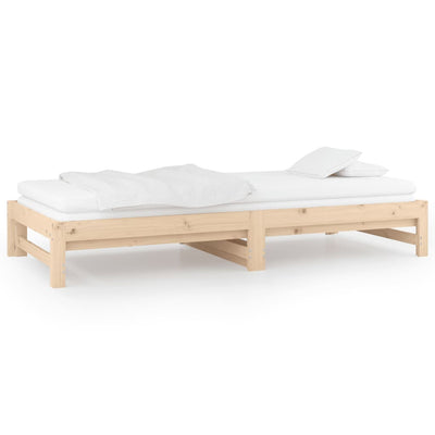 daybed med udtræk 2x(80x200) cm massivt fyrretræ