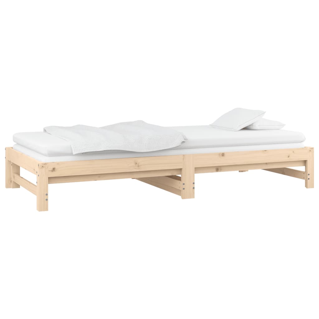 daybed med udtræk 2x(80x200) cm massivt fyrretræ