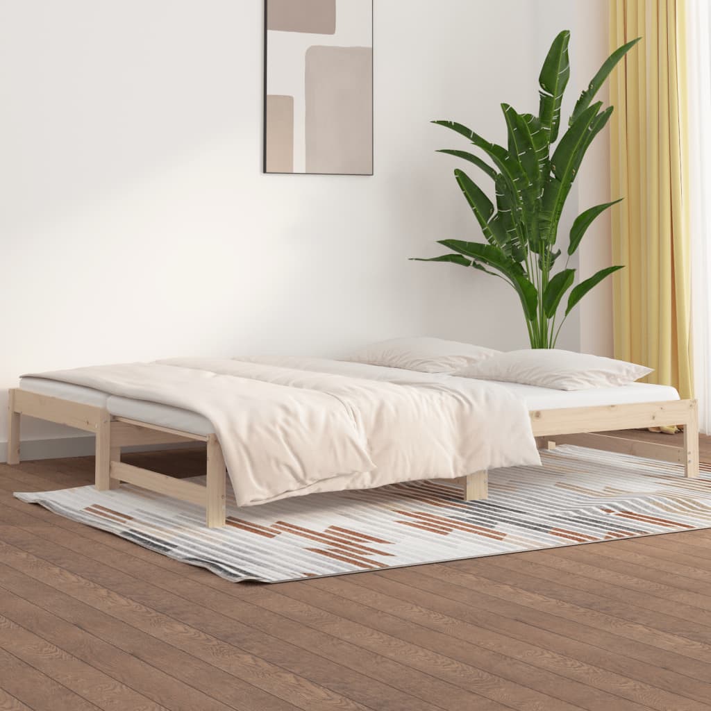 daybed med udtræk 2x(80x200) cm massivt fyrretræ