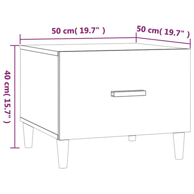 sofabord 50x50x40 cm konstrueret træ hvid