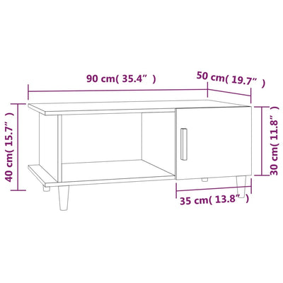 sofabord 90x50x40 cm konstrueret træ sort