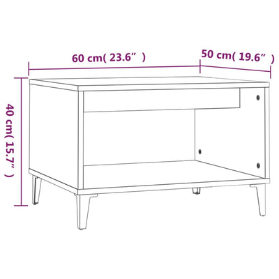 sofabord 60x50x40 cm konstrueret træ røget egetræsfarve