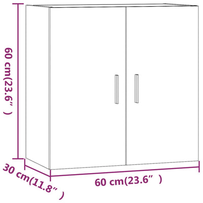 vægskab 60x30x60 cm konstrueret træ røget egetræsfarve