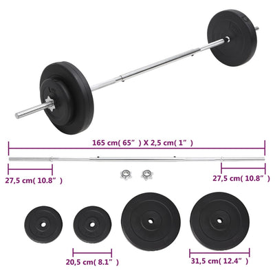 vægtstangssæt med skiver 30 kg